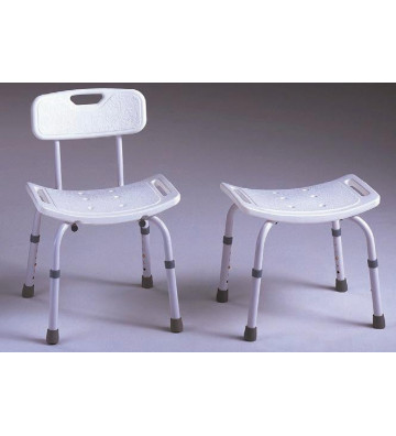 Adapta tu vida - Banqueta de aluminio con respaldo, regulable en altura